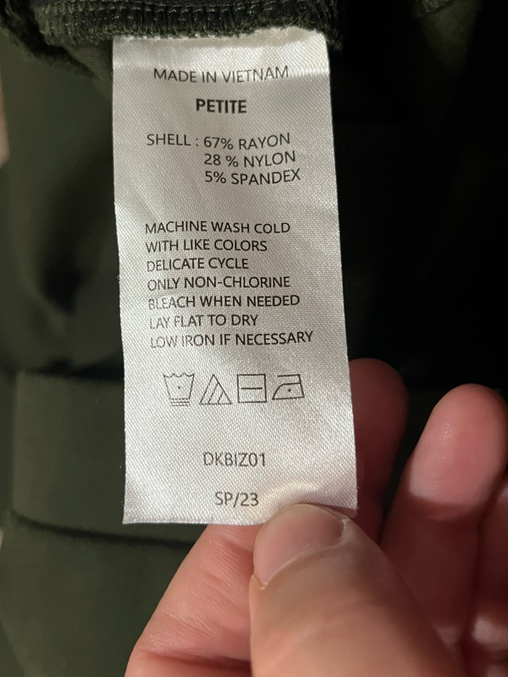 Quince Ultra-Stretch Ponte Straight Leg Pant | Petite Small | Olive - Picture 7 of 7